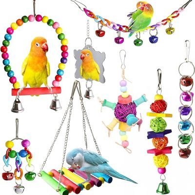 8 Pcs Parakeet Cockatiel Bird Toys