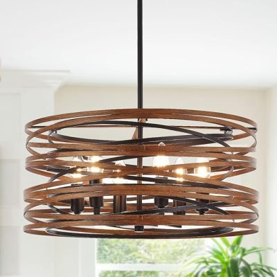 Drum Chandelier Modern Farmhouse 6-Lights